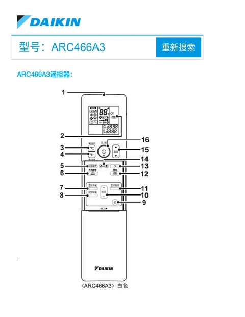 daikin大金 ARC466A3